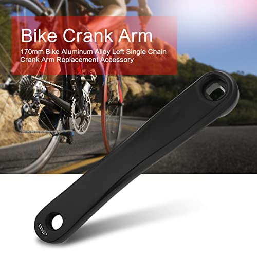 XHIKOWAT Cycle Crank Arms Aluminium Left Single Chain Crank Arm Replacement Kit Crank repair parts 170mm Black Silver Color (Square hole) - Image 2