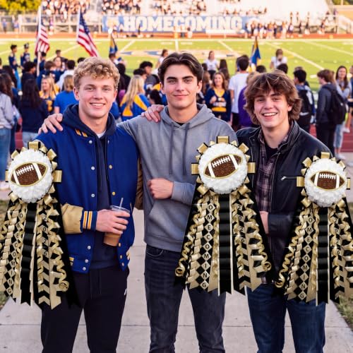 Suncalla 20 in Homecoming Mum Garter Mum Supplies,Football,Black,Gold by Suncalla - Used condition - Image 5