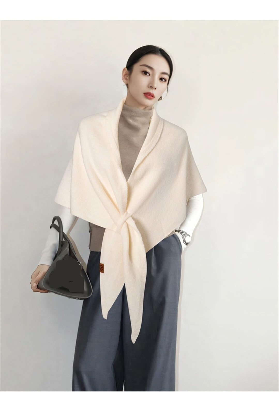 Murou Fashion Shawl, Pashmina Shawl Wraps for Women Cardigan Cape Wool Cashmere Sweater Triangle Scarf