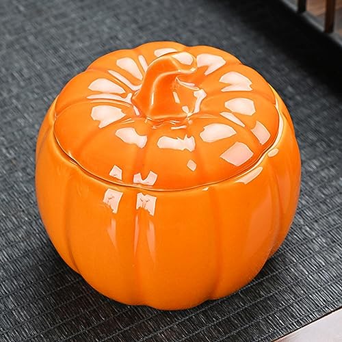 Barattolo in ceramica con coperchio, a forma di