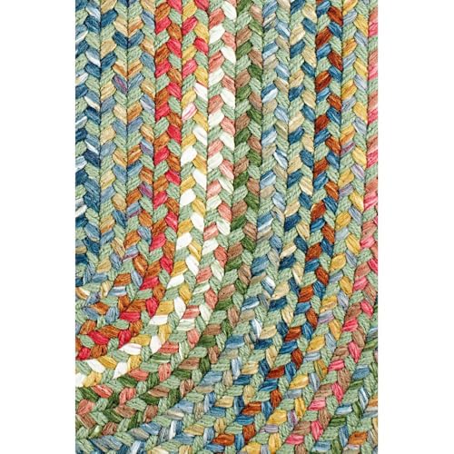 Tapete trenzado oval color Peridot 76x51 cm miniatura 2