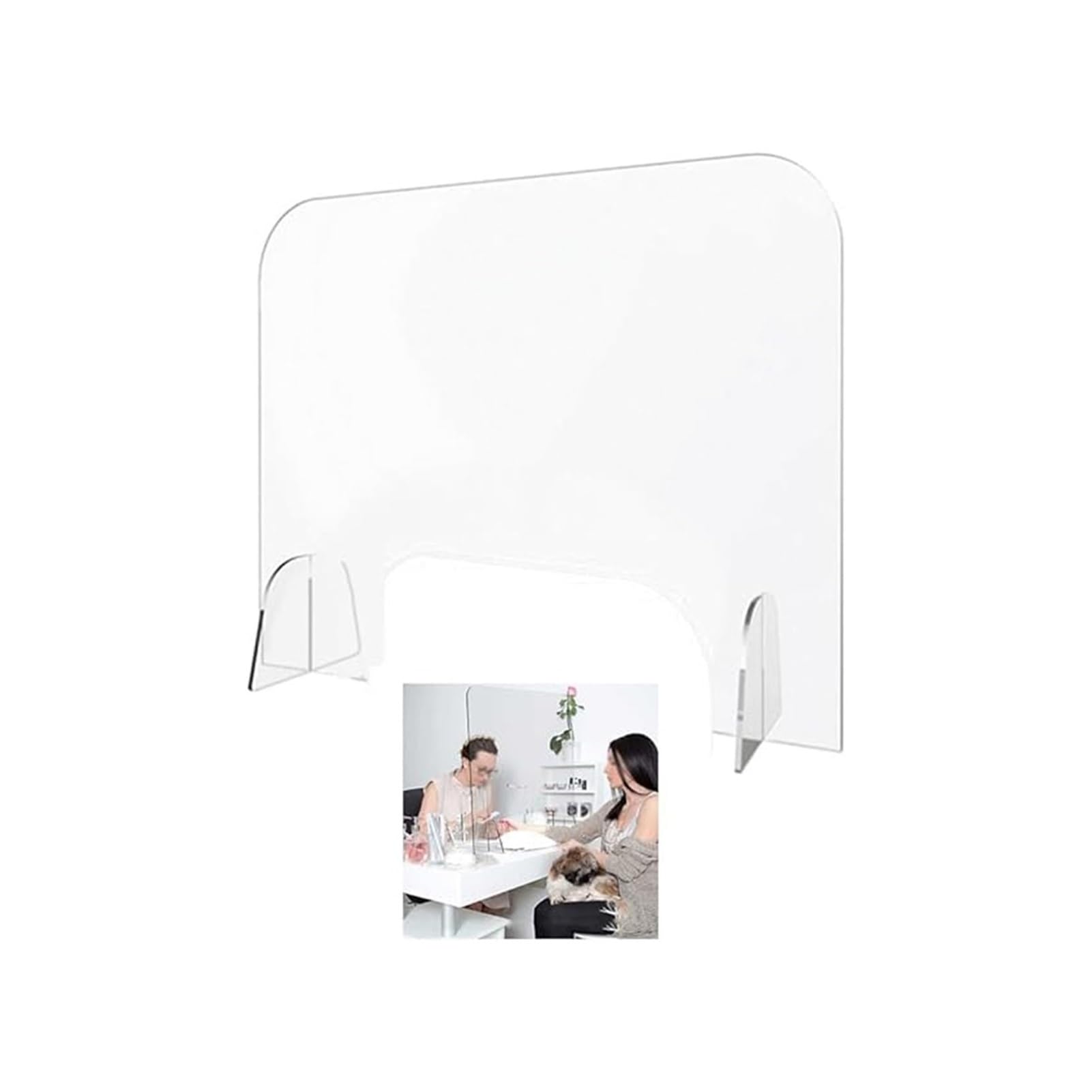 GDMDPTE Clear Acrylic Desk Shield 60X120cm Protective Barrier for Countertop Privacy Ideal for Coughing and Sneezing Protection Sneeze Guard Shield