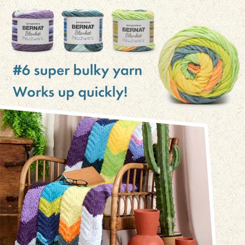 Image of Bernat Blanket Patchwork Yarn for Crocheting Soft, Prism Splash, 2-Pack | #6 Super Bulky Yarn, 100% Polyester, Soft Crochet Yarn for Blankets, Knitting & DIY Crafts, 220yds, 300g /10.5oz per skein