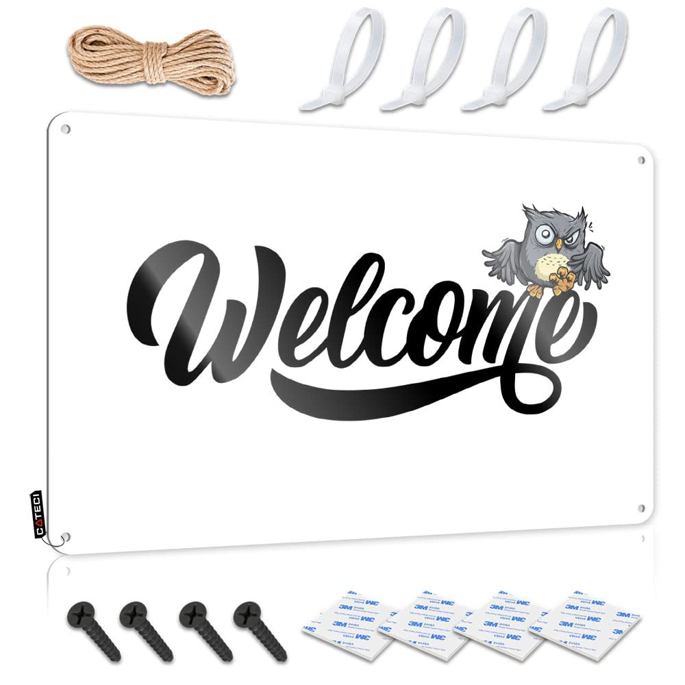 IBWNBBUSN Bar Tin Signs Vintage Welcome Autumn Owl Tin Sign Metal Tin Sign Wall Decor Metal Signs Funny(30X40CM)