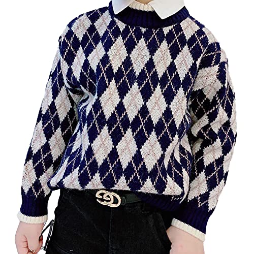 Boys Girls Knit Sweater,Cute Long Sleeve Blouse top,Crewneck,Cable Knit Sweater Fall and Winter Clothe,Warm Kids Sweater Cashmere,Cotton Knit Sweater,3-10t Kid Black