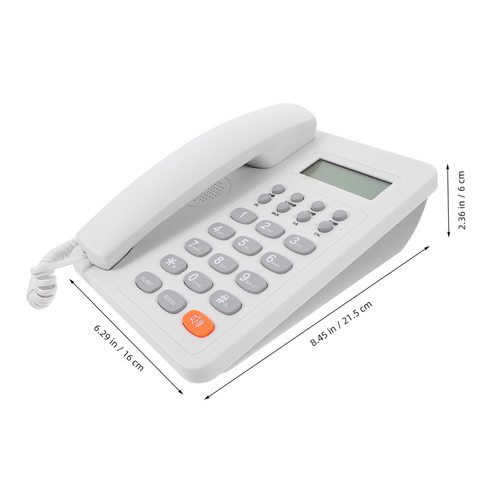 LALAFINA Telefono Fisso da Scrivania Ufficio in Plastica Bianco