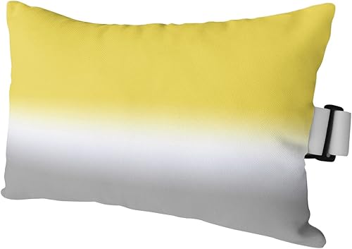 Miniatura 2 de Almohada para la cabeza del diván al aire libre, amarilla y gris, almohadas lumbares suaves con correas elásticas e relleno, paquete de 2 cojines