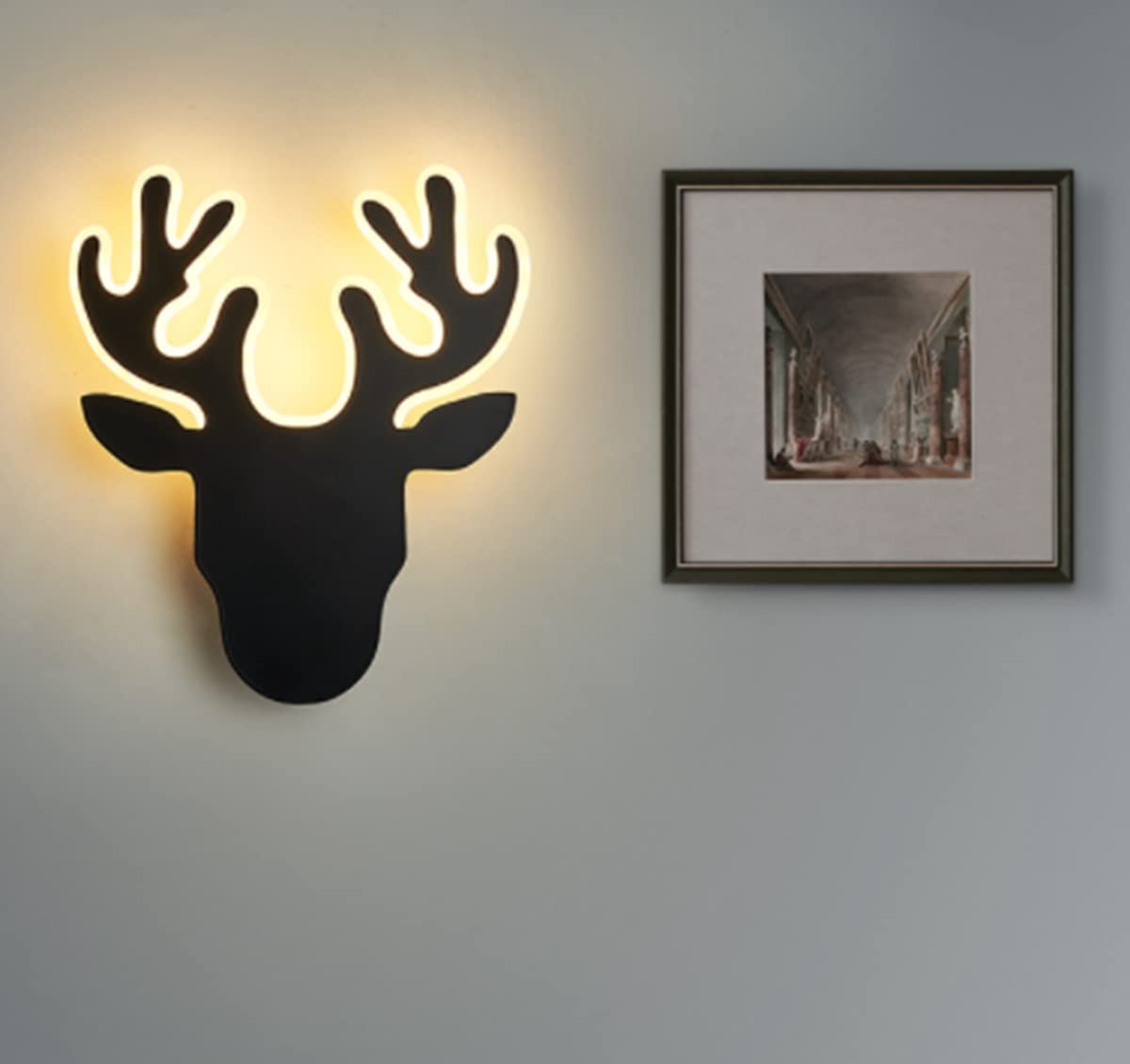 AALIN Applique da parete a LED Applique da parete per interni Lampada da parete moderna e minimalista con paralume in acrilico per soggiorno camera da letto (Cervo, Caldo)