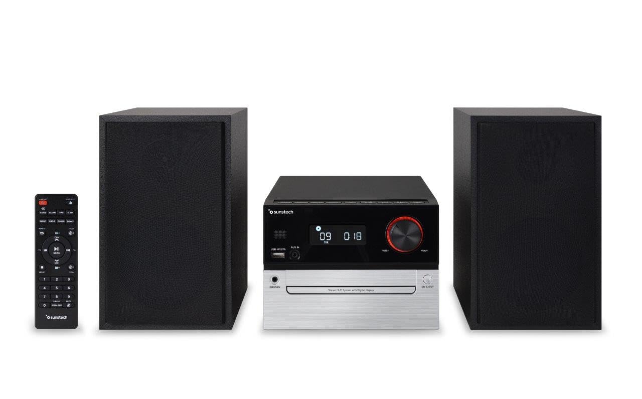 MICROCADENA, SUNSTECH, Hi-Fi Bluetooth Wyświetlacz LCD z regulacją natężenia prądu: 30 W