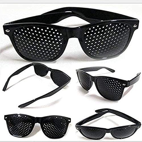 Cute critters Pinhole Glasses Uniisex Vision Care Anti-Myopia Eye Exercise Improver Glasses Eyesight Natural Stenopeic Anti-Fatigue Glasses(Black) - Image 6