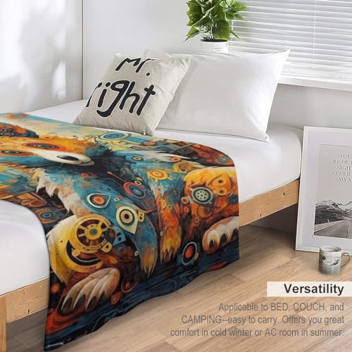 Couverture ours en flannel premium impression 3D haute définition - 7