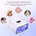 Ayshone Rechargeable LED Gel Nail Lamp,60W Cordless UV Led Nail Light Nail Dryer for Gel Nails with Lifting Handle Touch Sensor LCD Screen(White)