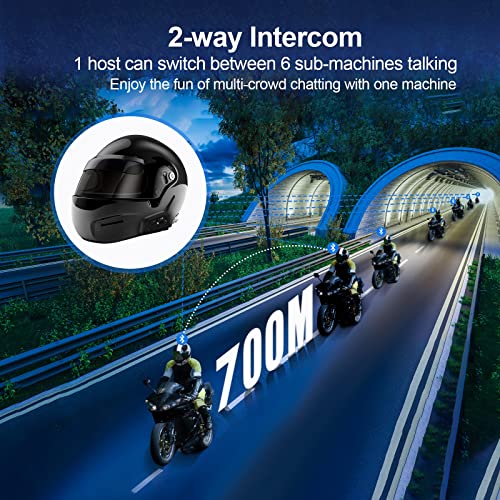 Bine V7 Motorcycle Helmet Bluetooth Headset, 7 Riders Group Helmet Communication System With Cvc Noise Cancellation, Usb-C Charging Ip65 Waterproof Automatic Answer For Motorcycling Skiing Climbing #TOP1