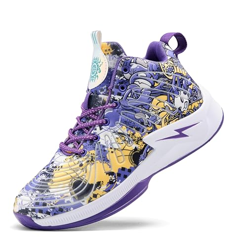 Men's High Top Basketball Shoes Lightweight Breathable Non Slip