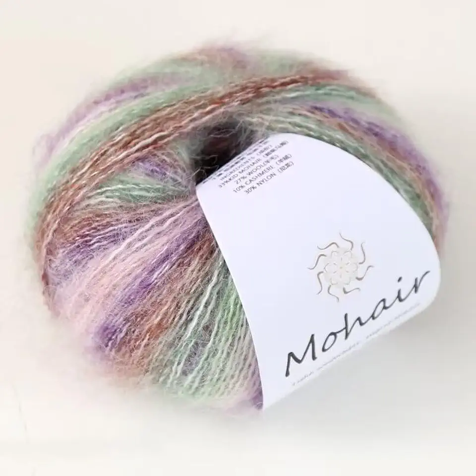Fio gradiente para crochê, 1 bola de fio de mohair para crochê, faça você mesmo, cachecol, suéter, roupas, projetos de artesanato, 25G, contagem de 12s