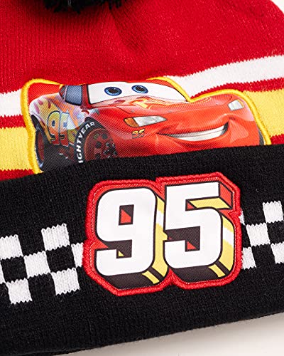 Disney Boys' Winter Hat - 2 Pack Lightning Mcqueen Pom Pom Beanie Or Mickey Mouse Hat (4-7), Size Age 4-7, Lightning Mcqueen #TOP2