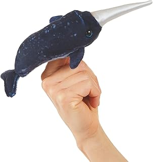 Folkmanis Mini Narwhal Finger Puppet, Blue