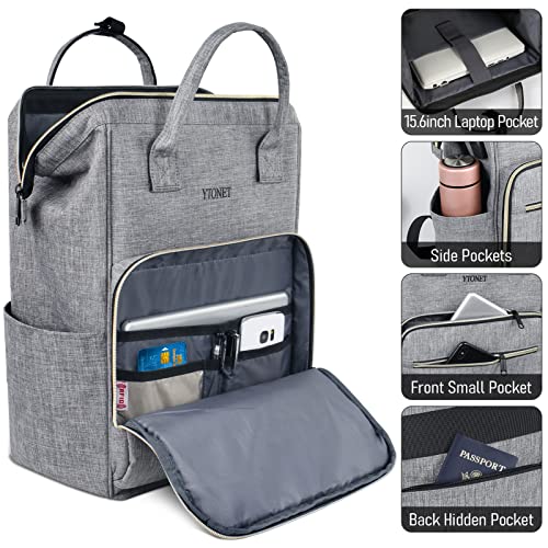 17-inch-Laptop-Backpack-for-Women-Extra-Large-Travel-Backpack-With-USB-Charging-Port-Anti-Theft-Procket-Water-Resistant-Airline-Approved-Carry-on-Bag-College-Backpack-Purse-School-Bookbag-Grey