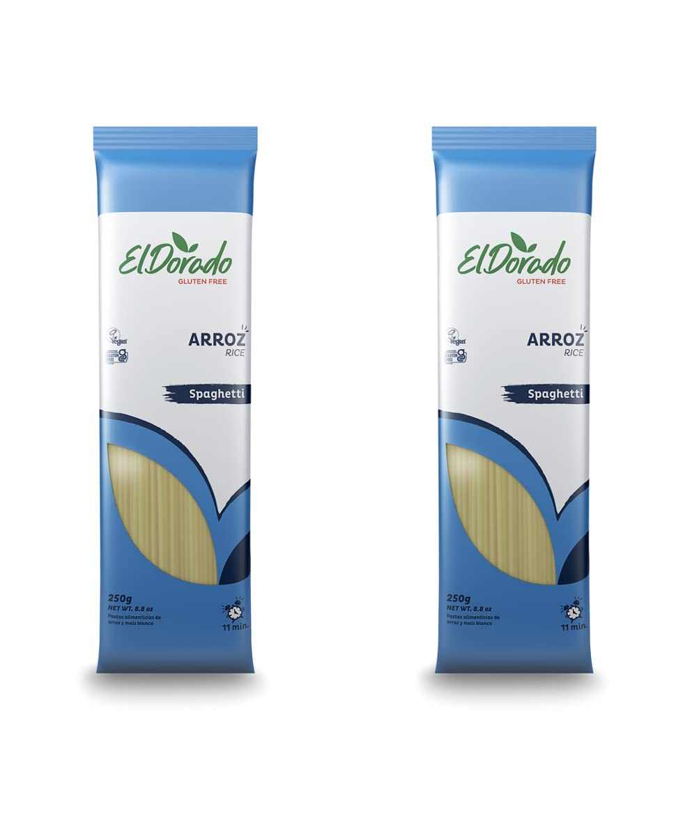 El Dorado Gluten Free Pasta, Corn, Rice and Brown Rice Pasta, Vegan, Ancient Grains high nutricional value, Kosher, Great source of protein, easy to prepare, Without any artificial colorant, Non GMO, (Rice Spaguetti Pack of 2)