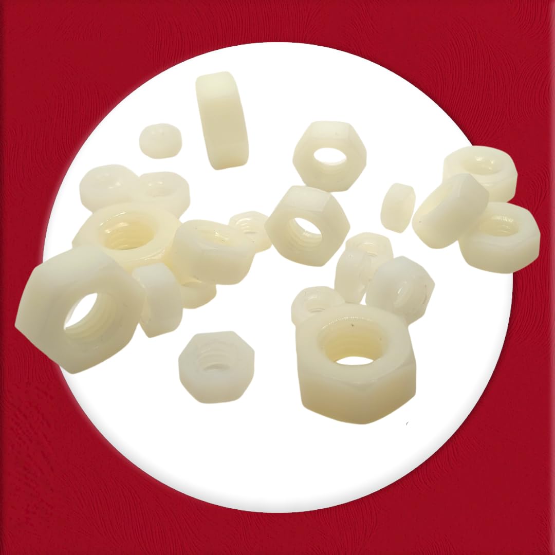 M6 Hex Nuts Nylon 66 material natural finish DIN 934 (Pack of 20) - Image 2