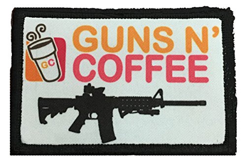 RedheadedTshirts - Guns and Coffee Morale Patch. Perfect for Your Tactical Military Army Gear, Backpack, Operator Baseball Cap, Plate Carrier or Vest. 2x3 Hook Patch. Made in The USA RedheadedTshirts - Guns and Coffee Morale Patch. Perfect for Your Tactical Military Army Gear, Backpack, Operator Baseball Cap, Plate Carrier or Vest. 2x3 Hook Patch. Made in The USA