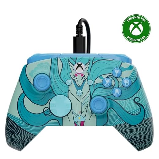 Turtle Beach Rematch Advanced Blue Kitsune Wired Gaming Controller für Xbox und PC – Leuchteffekt, zuweisbare Tasten, 2.5m Kabel, Offiziell Lizenziert von Xbox