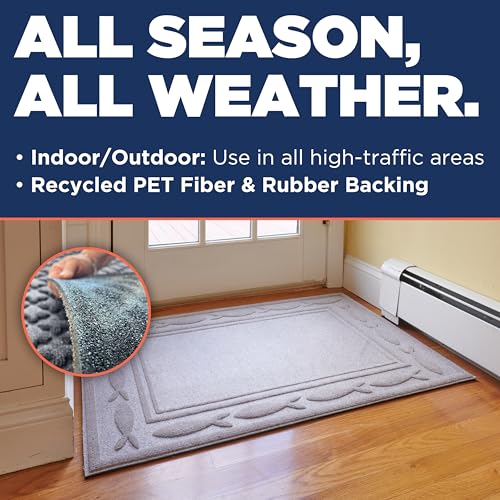 MATSINC Artisan Entry Front Door Mat - Rubber Back Indoor Outdoor Mat with Coastal Design, Water Absorbing Welcome Front Door Mat Outside Entrance, Made in The USA, 2' x 3'(Taupe) - Image 3