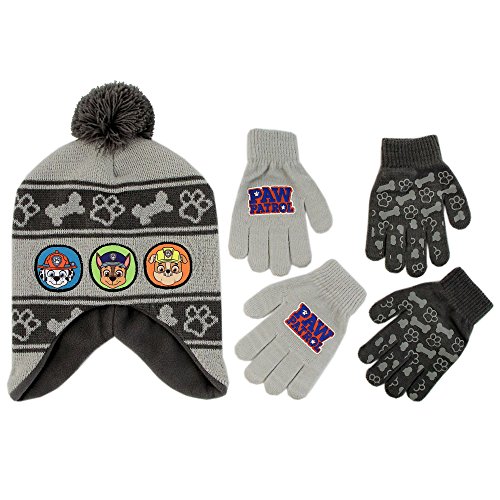 Nickelodeon Boys Paw Patrol Winter Hat and 2 Pair Gloves or Mittens