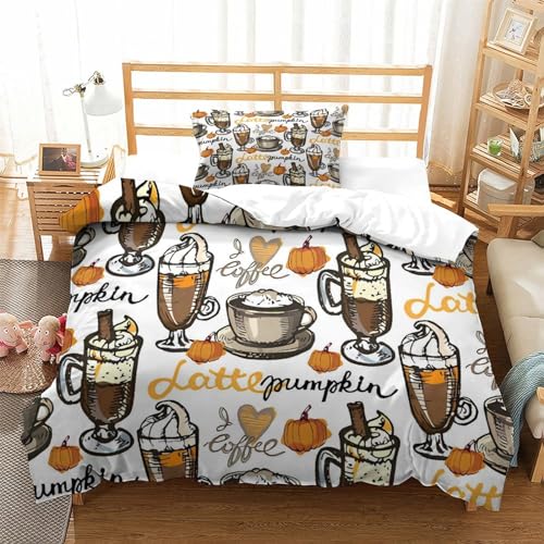 Housse de couette milk-shake au café 135x200 microfibre pour lit simple