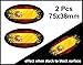 2 PCS verblasst zu schwarz getragen Grunge Oval Design mit Spanien Spanisch Land Flagge für Motorrad Helm Auto Aufkleber 75 x 38 mm