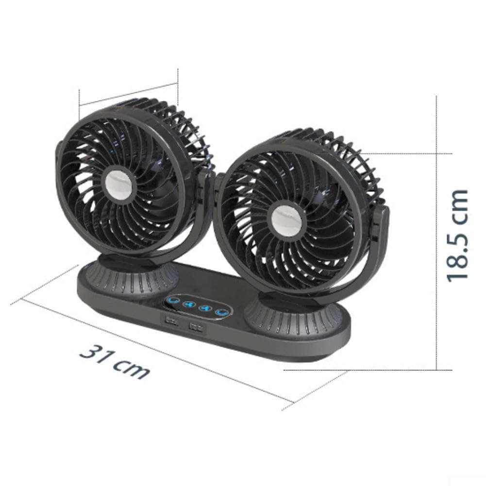 Ventilador Coche Silencioso 3 Velocidades Aire Frío