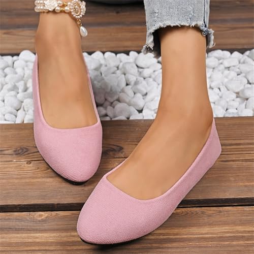 Women's Flats Shoes Pointed Toe Ballet Flats Comfortable PU Leather Wide Width Slip-on Dress Shoes for Women3