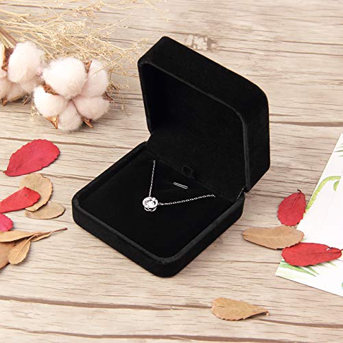Bujingyun Velvet Necklace Pendant Bracelet Display Box Jewelry Gift Boxes (Black Color) - Image 6