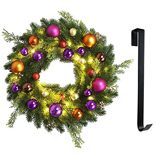 Peyton Christmas Wreath, Outdoor Lighted Christmas Wreath For Front Door thumb #3