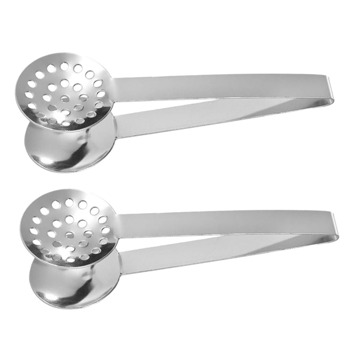 GRIRIW 2Pcs Stainless Steel Tea Bag Squeezer Tongs Versatile Food Gripper for Ice Cubes Sugar Cubes and Lemon Slices Compact and Dishwasher Safe Kitchen Tool