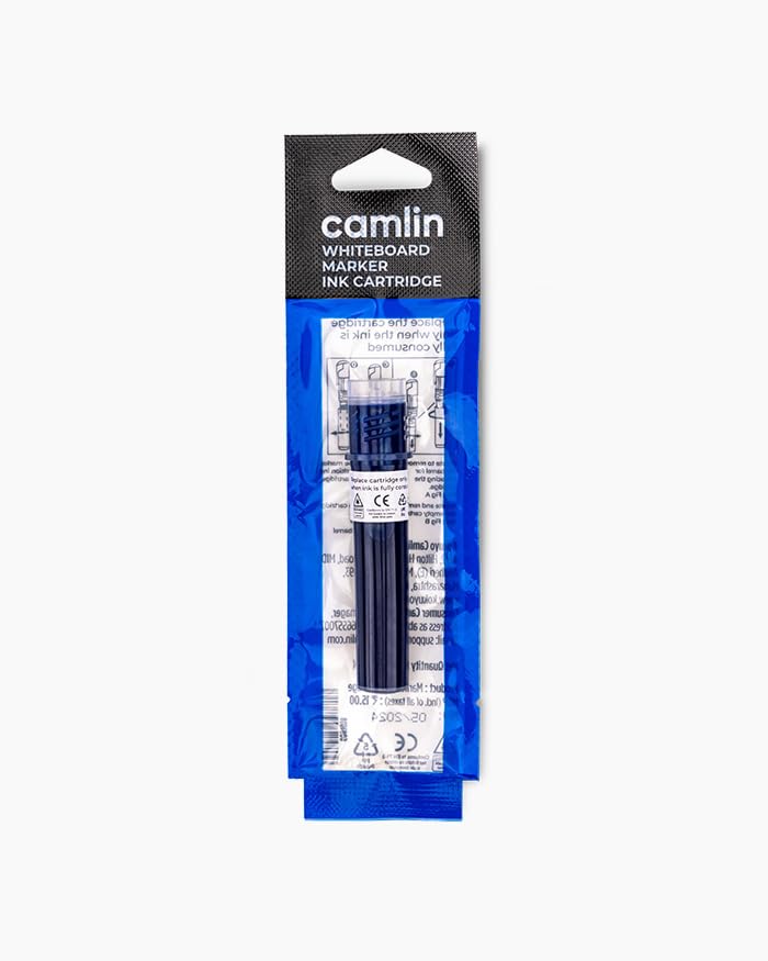 Camel Cartridge Marker Ink – Blue | Refill Ink Cartridge for Whiteboard & Marker Pens | Smooth Flow, Deep Black Writing | Long-Lasting & Easy to Replace | Pack of 10-image-31