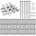 Criditpid Grill Replacement Parts for Charbroil Advantage 6 Burner 463240115, Grill Grates, Heat Plates, Burners, Carryover Tubes and Igniters for Char-Broil Advantage Grill Parts