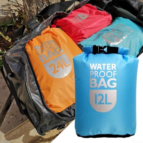 Bolsa seca impermeable Roll Top para kayak y canoa, bolsa flotante para rafting y natación, contenedor de equipo para actividades al aire libre (Amarillo 12L) miniatura 6