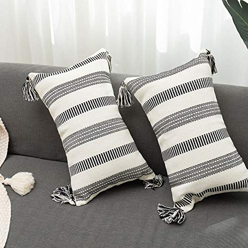 Blue Page SQ1062-30X50 Decorative Lumbar Black White Throw Pillow Covers Set thumb #1