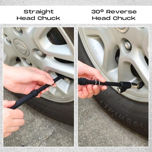 Image of Tallew 10 Pack Tire Pressure Gauge Black Heavy Duty Air Pressure Tire Gauge Dual Head Semi Truck Tire Pressure Gauge Range 10-150 PSI, Extended Tube Tire Gauge Suitable for Semi Truck, and Bus