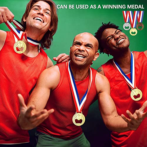Doerdo 3Pcs Gold Medal Shaped Bottle Opener Metal Beer Opener For Party Game Bar Restaurant, Gold Silver Copper #TOP3