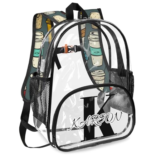 Personalized Drink Small Clear Backpack Stadium Approved Heavy Duty PVC Plastic Custom Beverages Cups Transparent Backpacks See Through Bag with Name2