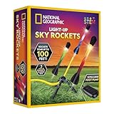 NATIONAL GEOGRAPHIC Air Rocket Toy β Ultimate LED Rocket Launcher for Kids, Jump and Launch The Light Up, Air Powered, Foam Tipped Rockets up to 100 Feet