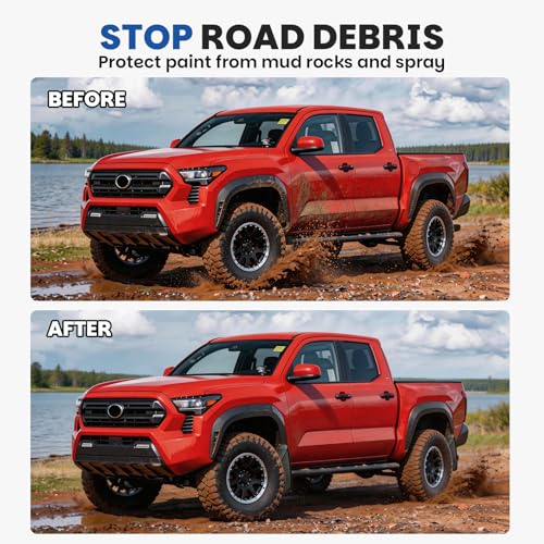 Image of Upgraded Wide Mud Flaps Compatible with 2024-2026 Toyota Tacoma, Heavy-Duty Front & Rear Splash Guards, Custom-Fit Mudguards for Pickup Truck, Durable Fender Liners, No-Drill Installation Kit(4 PCS)