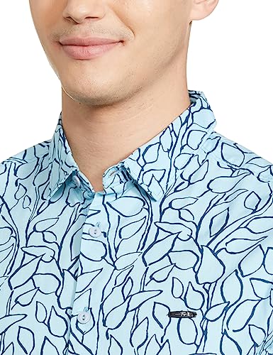 Image of The Indian Garage Co Men's Cotton Regular Fit Tropical Half Sleeves Spread Collar Casual Shirt