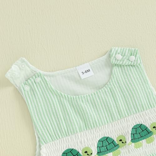 Newborn Boy Turtle Romper Sleeveless Seersucker Stripe Overalls Gingham Plaid Octopus Bodysuit Baby Summer Clothes4