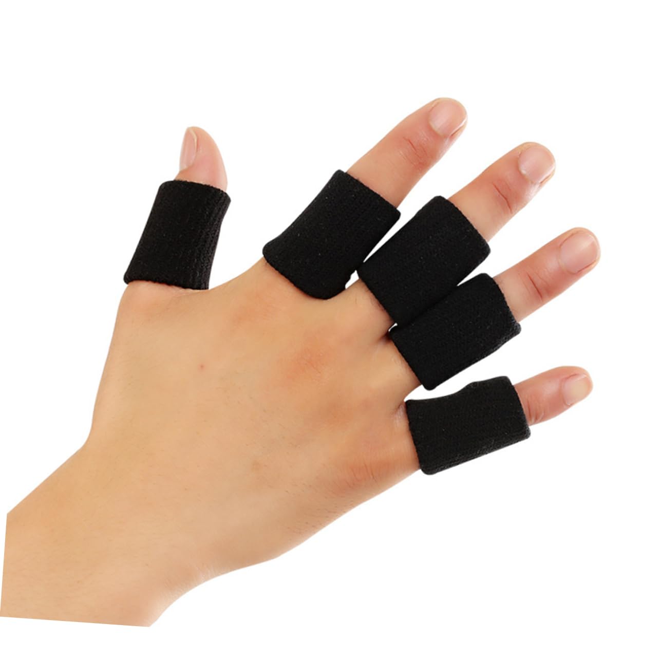 Gogogmee 10pcs Finger Sleeves Thumb Braces Sports Sleeves Elastic Compression Protector for Basketball