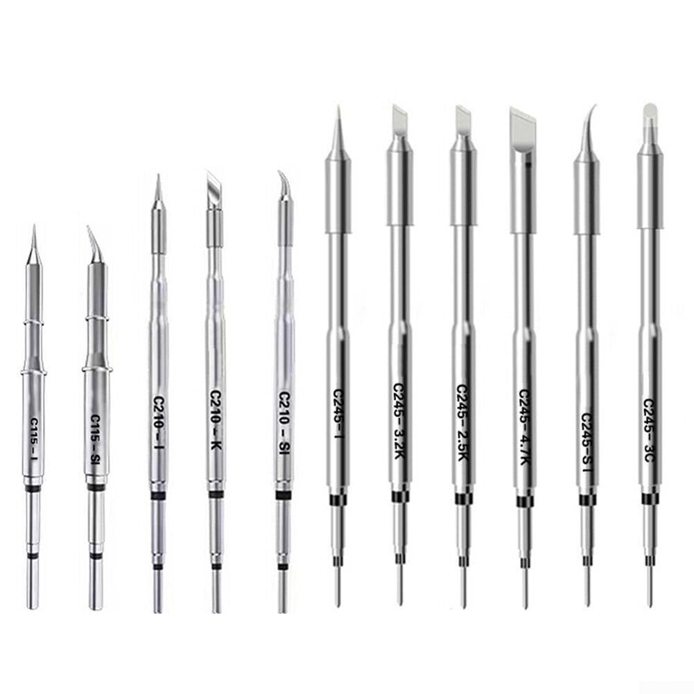 Replacement Soldering Iron Tips For C210 C245 C115 Series Stations, Heating Core With Copper Material, Compatible With Soldering Pen Tools For Electronics Repair(C210 S)