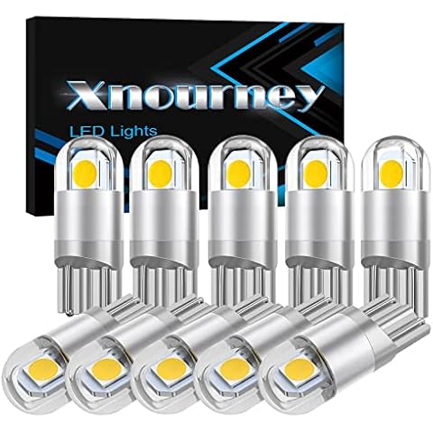 T10 194 Bulbs, Extremely Bright White Light Led 2825 W5W 501168 Bulb for Dome Map Courtesy Trunk Tail Light, License Plate Lights, 12V 10pcs Cover