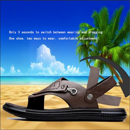 CLSQLXYJZC Mens Adjustable Slip on Open-Toe Two Uses Arch Support Sandals, Summer Lightweight Non- Slip Foot Split Toe Beach Sandals, for Relief Hallux Valgus, Heartwarming Men Birthday Ideas4